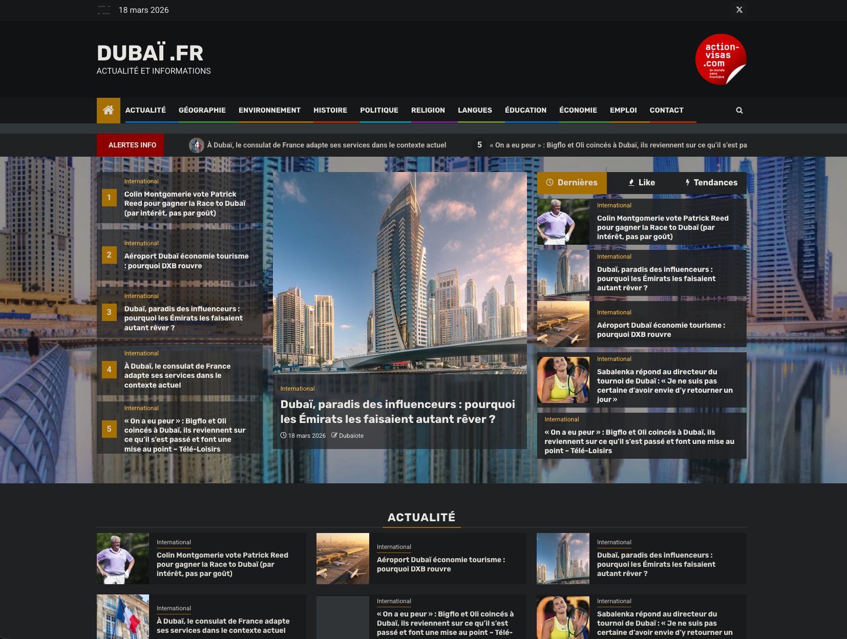 Screenshot dubaï.fr